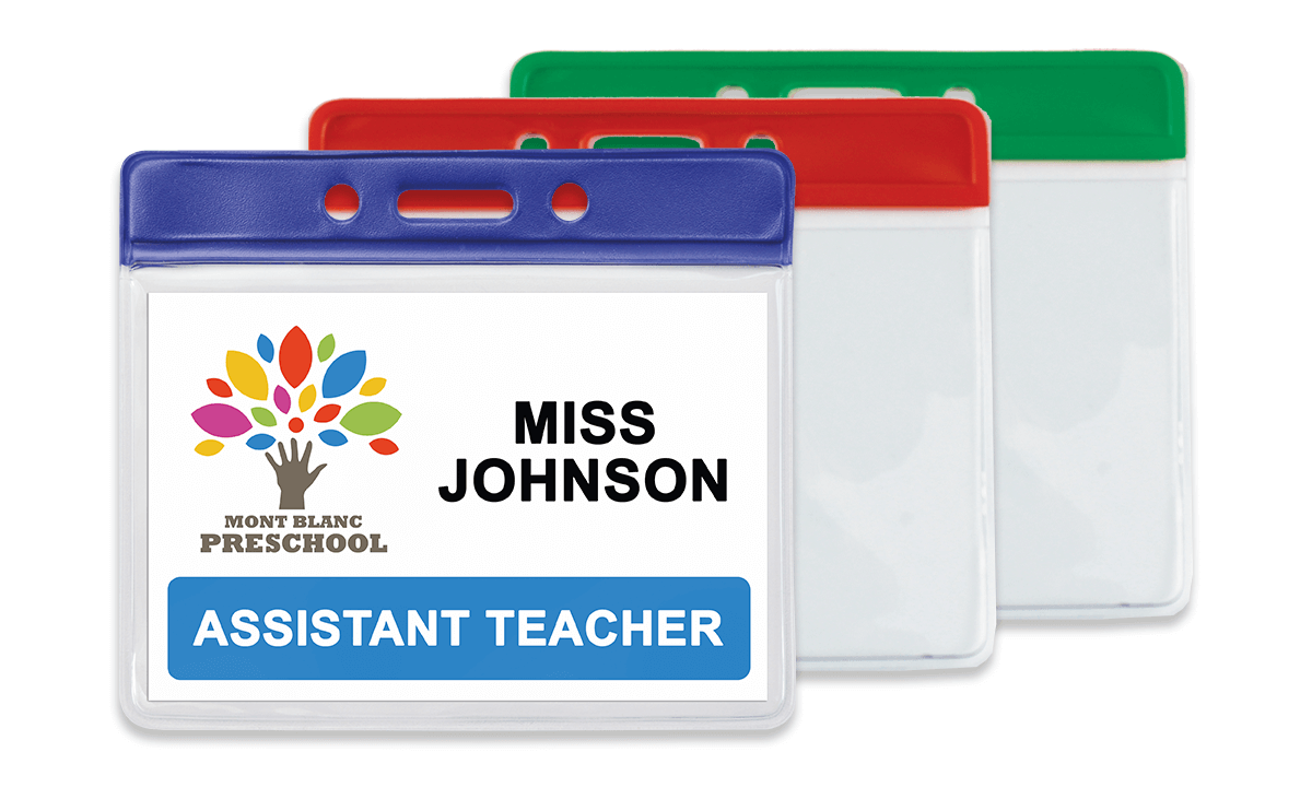 Custom Colour coded Vinyl Badge Holders - Credit Card Size (CR80)