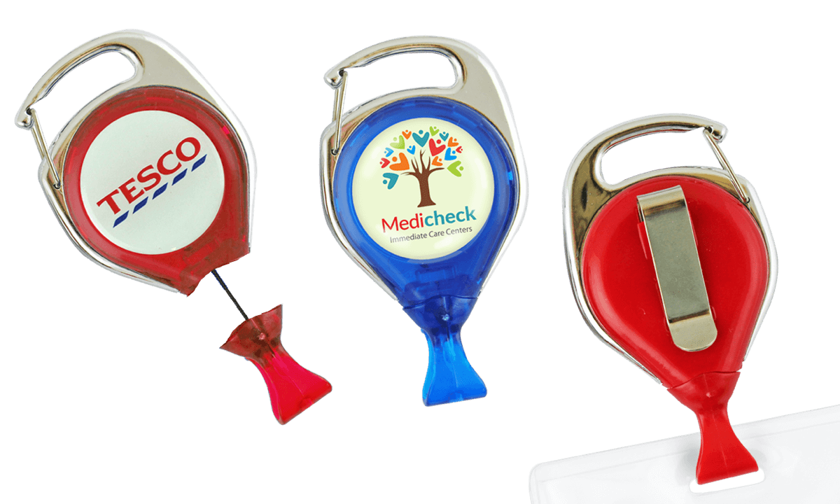 Custom No-Twist Carabiner Badge-Reel with Card Clip
