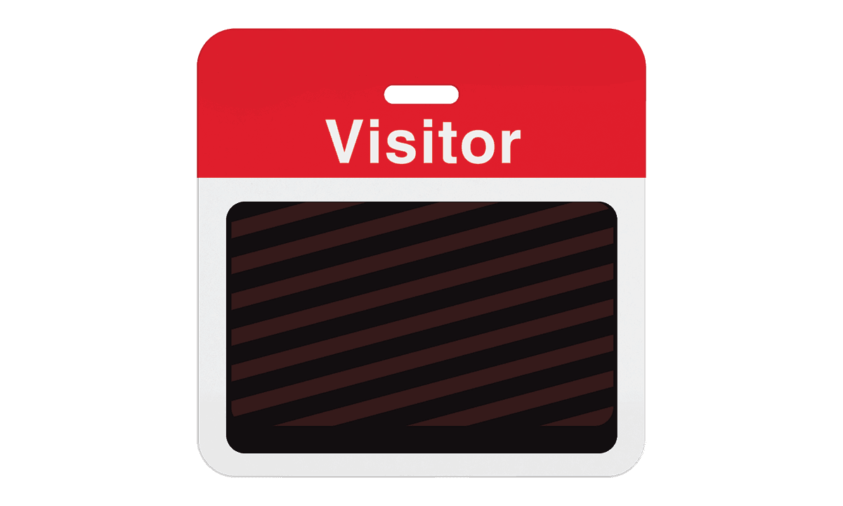 2-pieces thermal clip-on TEMPBadges - Back part with pre-printed red top