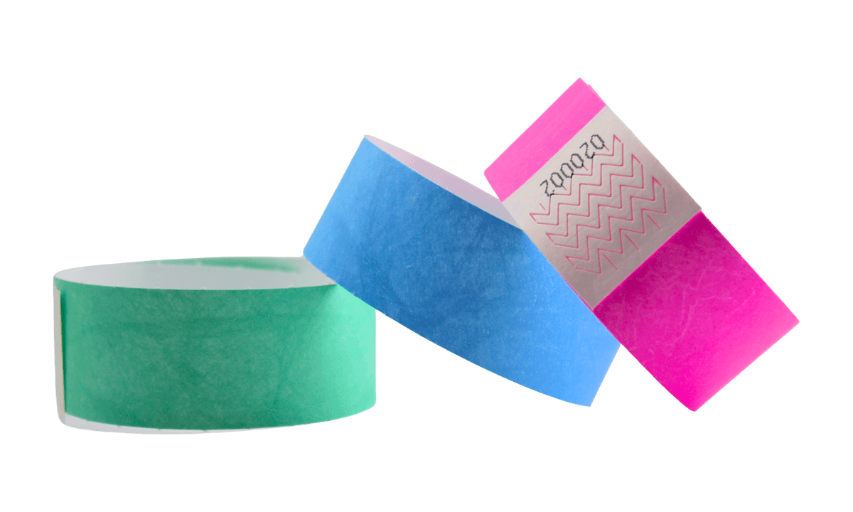 Pre-numbered Tyvek wristbands 25 mm - Box of 1000