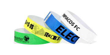 Short Stay Black Print Tyvek wristbands 19 mm