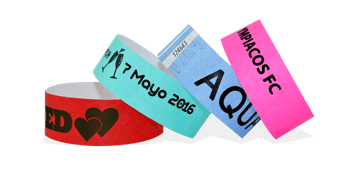 Short Stay Black Print Tyvek wristbands 25 mm